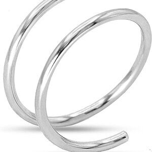 Double Nose Ring Hoop Sterling Silver or 14k Gold Filled for Women Men